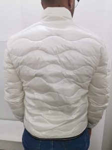 BLAUER – Piumino Corto Nylon Imbottito a Onde Uomo Bianco