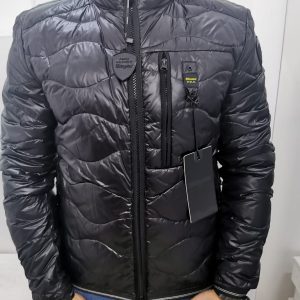 BLAUER – Piumino Corto Nylon Imbottito a Onde Uomo Nero