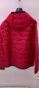 BLAUER – Piumino Corto Imbottito a Onde con Cappuccio Uomo Rosso Scuro