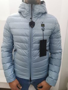 BLAUER – Piumino Corto con Cappuccio Uomo Celeste