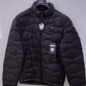 BLAUER – Piumino Corto Imbottito a Onde Uomo Nero