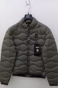 BLAUER – Piumino Corto Imbottito a Onde Uomo Grigio