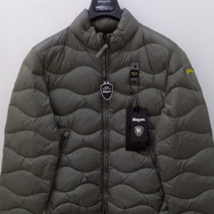 BLAUER – Piumino Corto Imbottito a Onde Uomo Grigio