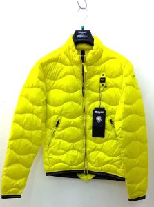 BLAUER – Piumino Corto Imbottito a Onde Uomo Giallo