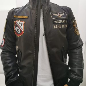 BLAUER –  Bomber in Pelle Academy Bennett Kai Nero