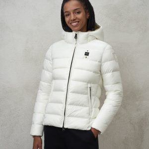 BLAUER – Piumino Donna con Imbottitura Eco Caroli Bianco