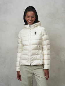 BLAUER – Piumino Donna Sfiancato con Cappuccio Charme Bianco