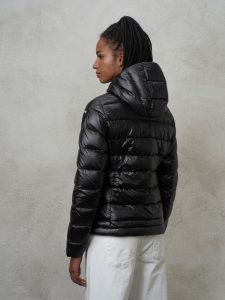 BLAUER – Piumino Donna Sfiancato con Cappuccio Charme Nero