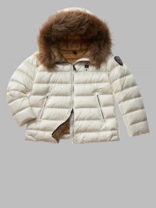 BLAUER – Piumino Donna con Cappuccio in Pelliccia Removibile Manila Bianco