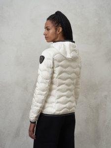 BLAUER – Piumino Donna a Onde Colori Moda Camelia Bianco