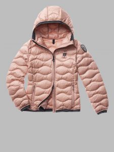 BLAUER – Piumino Donna a Onde Colori Moda Camelia Rosa Pallido
