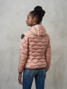 BLAUER – Piumino Donna a Onde Colori Moda Camelia Rosa Pallido