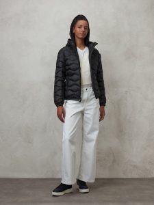 BLAUER – Piumino Donna a Onde Colori Moda Camelia Nero