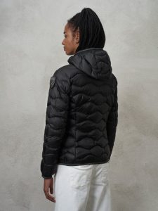 BLAUER – Piumino Donna a Onde Colori Moda Camelia Nero