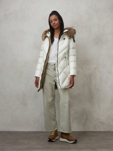 BLAUER – Piumino Donna Lungo Sfiancato Althea Bianco int. Biscotto