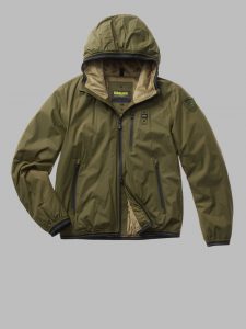 BLAUER – Piumino Uomo con Interno in Pelliccia Devon Verde Scuro