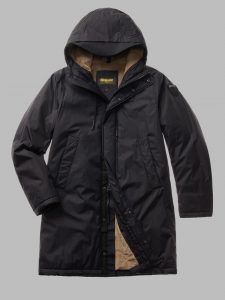 BLAUER – Piumino Lungo Uomo con Interno in Pelliccia Butler Nero