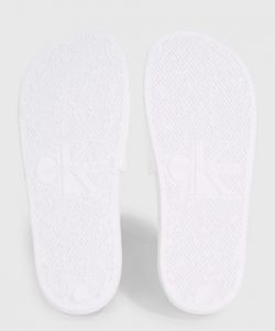 CALVIN KLEIN – Ciabatte Con Logo In Materiale Riciclato Bianco