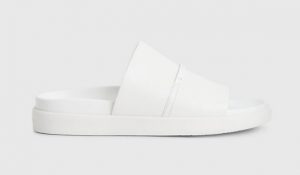 CALVIN KLEIN – Sandali in Pelle Craquelé Bianchi