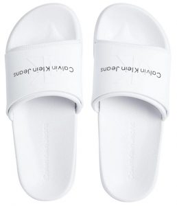 CALVIN KLEIN – Ciabatte Instituitional Bold Bianche