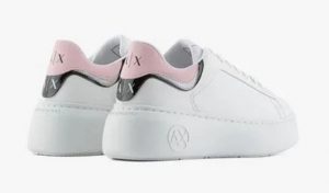 ARMANI EXCHANGE – Sneakers in pelle con dettaglio a contrasto Bianca