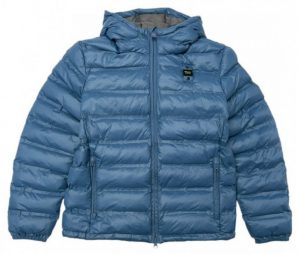 BLAUER – Giubbino Kids in nylon con cappuccio e imbottitura in ovatta Azzurro