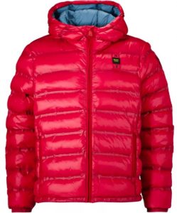 BLAUER – Giubbino Teen in nylon con cappuccio e imbottitura in ovatta Rosso