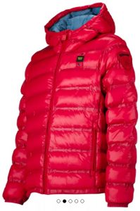 BLAUER – Giubbino Teen in nylon con cappuccio e imbottitura in ovatta Rosso