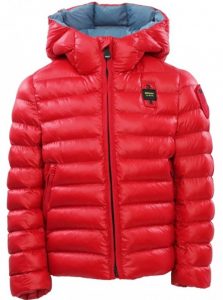 BLAUER – Giubbino Kids in nylon con cappuccio e imbottitura in ovatta Rosso