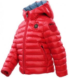 BLAUER – Giubbino Kids in nylon con cappuccio e imbottitura in ovatta Rosso