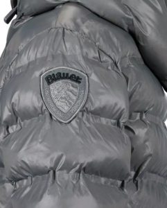 BLAUER – Giubbino Kids in nylon con cappuccio e imbottitura in ovatta Grigio