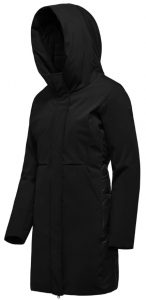 BOMBOOGIE – Parka Donna Bimaterico dalla Linea Avvitata Nero