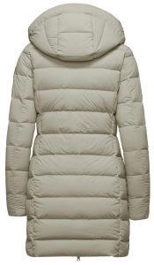 BOMBOOGIE – Piumino Donna in Nylon Stretch con Cappuccio Staccabile Grigio Cristallo