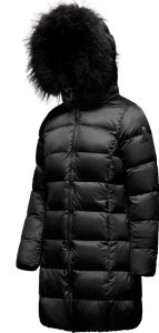 BOMBOOGIE – Piumino Donna in Nylon Bright con Cappuccio in Pelliccia Nero