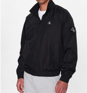 CALVIN KLEIN JEANS – Giacca Con Zip Integrale In Poliestere Riciclato Nero