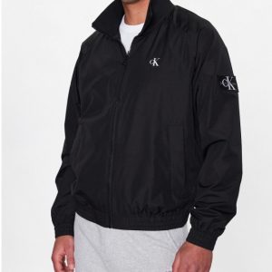 CALVIN KLEIN JEANS – Giacca Con Zip Integrale In Poliestere Riciclato Nero