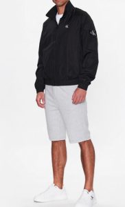 CALVIN KLEIN JEANS – Giacca Con Zip Integrale In Poliestere Riciclato Nero