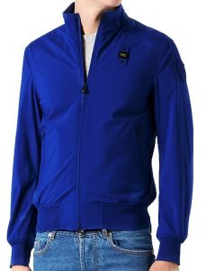 BLAUER – Bomber in Neoprene Sfoderato Blu Elettrico