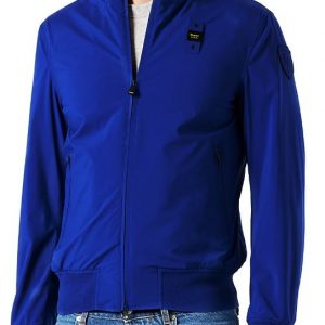 BLAUER – Bomber in Neoprene Sfoderato Blu Elettrico