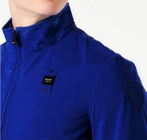 BLAUER – Bomber in Neoprene Sfoderato Blu Elettrico