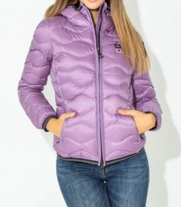 BLAUER – Piumino Donna a Onde Colori Moda Camelia Viola