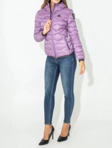 BLAUER – Piumino Donna a Onde Colori Moda Camelia Viola