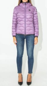 BLAUER – Piumino Donna a Onde Colori Moda Camelia Viola