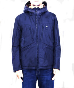 BLAUER – Giubbino Uomo in Nylon a Vento con Cappuccio Blue
