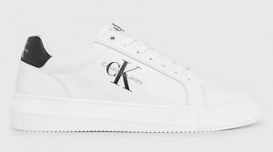 CALVIN KLEIN JEANS – Sneaker Uomo in Pelle Bianco-Nero