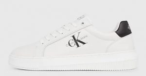 CALVIN KLEIN JEANS – Sneaker Uomo in Pelle Bianco-Nero