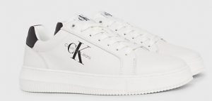 CALVIN KLEIN JEANS – Sneaker Uomo in Pelle Bianco-Nero