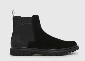 CALVIN KLEIN JEANS – Stivaletti Uomo Chelsea in Camoscio Nero