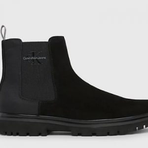 CALVIN KLEIN JEANS – Stivaletti Uomo Chelsea in Camoscio Nero