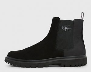 CALVIN KLEIN JEANS – Stivaletti Uomo Chelsea in Camoscio Nero